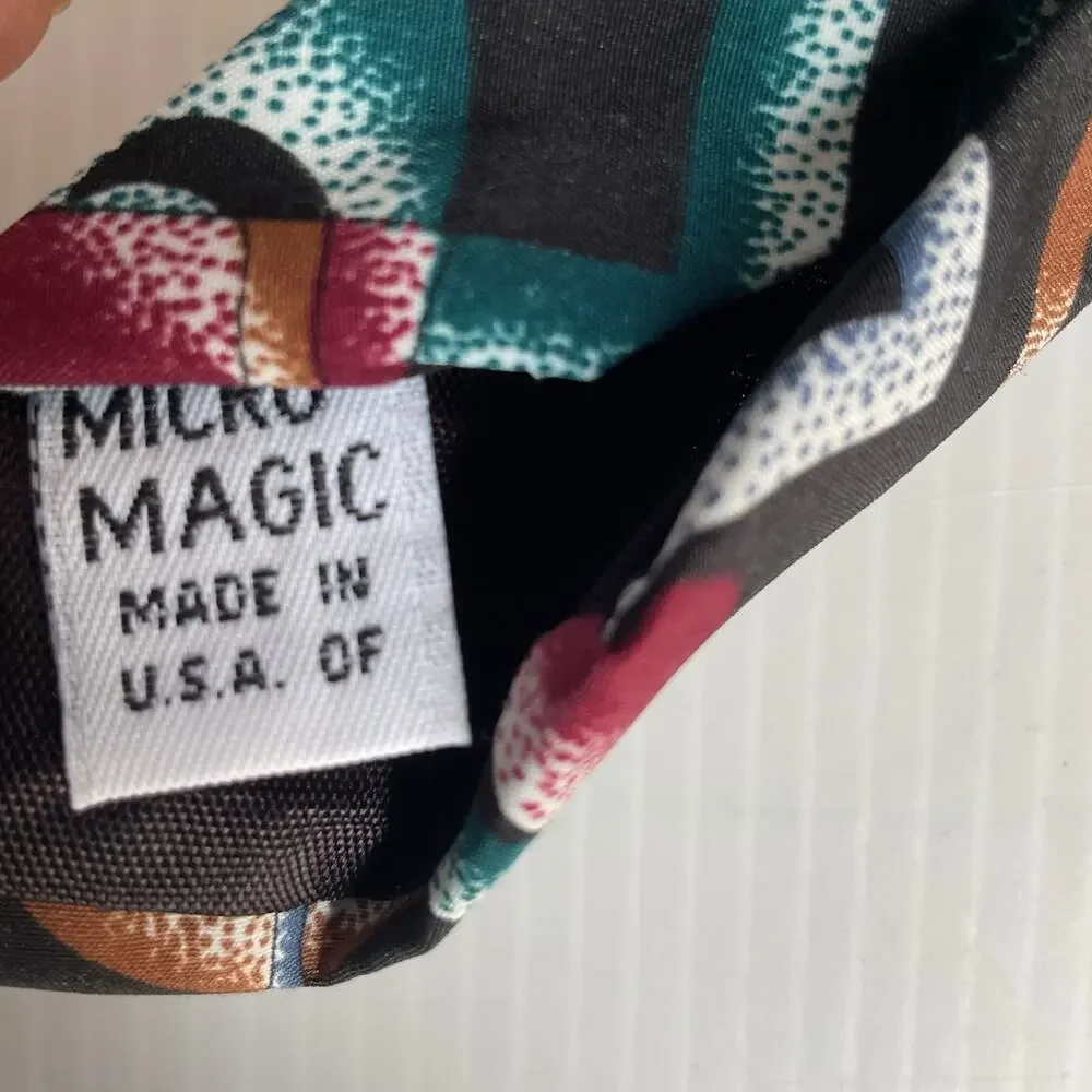 Vintage Tie 90s Surrey Micro Magic Geometric Abstract Pattern Made in USA